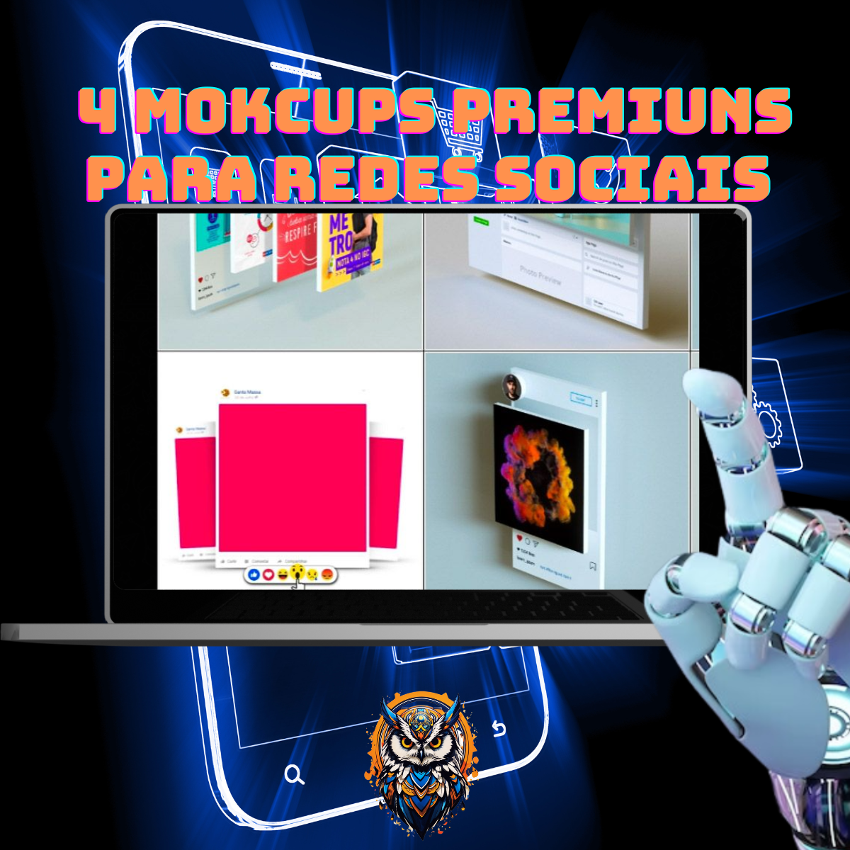 4 Mockups Premium Redes Sociais
